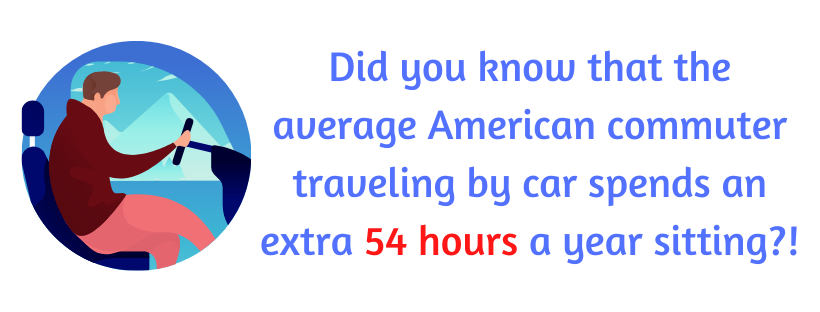 Did you know that the average American commuter traveling by car spends an extra 54 hours a year sitting?